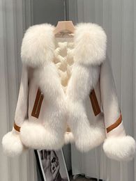 2023 New Fox Grass Women Haining Temperament Celebrity Fur Short Down Coat Winter 588126