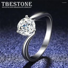 Cluster Rings Tone 1ct Moissanite 925 Sterling Silver Light Luxury Three Worlds Romantic Promise Ring Women Brand Jewelry
