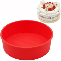 10inch25cm Non Stick Round Silicone Moulds For Baking Toast Bread Pan DIY Dessert Mousse Cake Mould Kitchen Bakeware Pastry Tool 240226