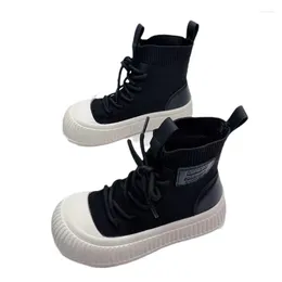Boots Spring Autumn Children's Breathable Knitted Sock Kids Boys Girls Fashion Elastic High Top Single Boot