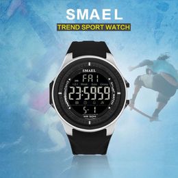 LED Digital Wristwatches Luxury Brand SMAEL Men Clock Automatic Sport Watches Alarm Reloje Hombre 1380 Army Watch Waterproof Men282D