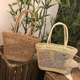 Handmade Women Straw Bag Woven Basket Beach Tote Summer Shoulder Holiday Shopping Bags267K
