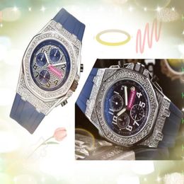 All Dials Work Mens Diamonds Ring Watches Stopwatch Quartz Core Movement Calendar DAYDATE President top model set auger crime Wris186o