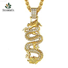 Brand Trend Jewellery Necklace 18k Gold Platinum Pure Gold Pendant Mens Cool Pendant Dragon