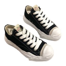 Designerschuhe Sneakers Tellerform Mmy Trainer Mmy Maison Mihara Yasuhiro Schuhe Leinwand schwarz weiß grau gelber Herren Trainer Outdoor Schuh des Chaussures Größe 36-45
