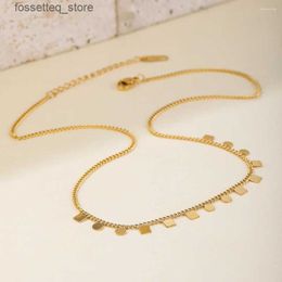 Pendant Necklaces Pendant Necklaces Stainless Steel Clavicle Chain Neckalce For Women Girl Shiny Round Pendent Fine Jewellery Gifts L240309