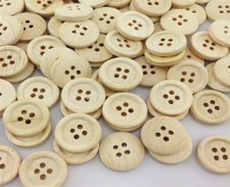 Whole 300PCS New 4 hole Round Wood Buttons 20mm Sewing Craft WB271755862