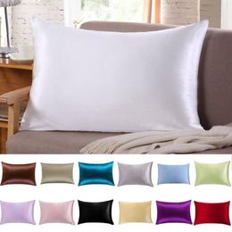 2019 100% Mulberry Silk Pillowcase Top Quality Pillow Case 1 Pc Pillow Cover Silk Pillow Case 51cm x 76cm 13 Colors to Choose Y200318H
