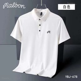 Magliette da uomo Estate ricamate Malbon Polo da golf da uomo di alta qualità da uomo manica corta traspirante ad asciugatura rapida Top Business 446