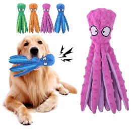 Handmade Plush Sound Octopus Shell Puzzle Cat Toy Bite Interactive Dog Teeth Cleaning Chew Toys Pet Supplies