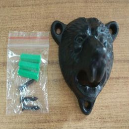 VINTAGE CAST IRON WALL MOUNTED BEER BOTTLE OPENER ANTIQUE OLD STYLE Solid BEAR HEAD Bottle Openers W Screws281M