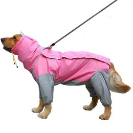 Dog Overalls Rain Suits Pet For Cape Dogs Large Clothes Poncho Jumpsuit Raincoat Waterproof Hooded Big Jacket 240307