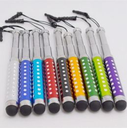 Retractable Studded Capacitive Metal Stylus Dust Plug Screen Touch Pen For All ipad Cellphone Tablet PC1843271