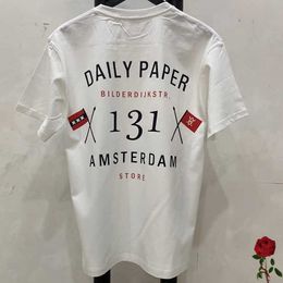 Women's T-Shirt Mens Vintage American Street Clothing Daily Paper T-shirt Letter Printed Round Neck Top Daily Paper Clothing J240309