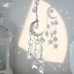 Novelty Items Crystal Wind Chimes Dream Catcher Stained Glass Sun Catcher Prism Rainbow Maker Window Garden Decoration Outdoor Christmas Gift T240309