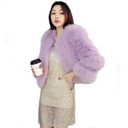 Haining Korean Edition Splicing Celebrity Fashion Winter Warm Women's Fur Coat 301953