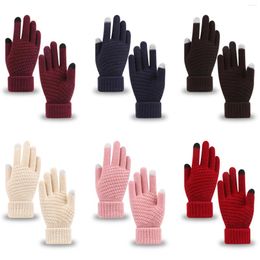 Cycling Gloves Winter Knitted Warm For Women Soft Breathable Comfortable Riding Climbing Skating