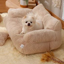 Cat Bed Sofa Winter Warm Pet Sleeping Cushion Detachable Plush Kitten Dog Kennel Non-slip Mats Puppy House Basket Supplies Gatos 240226