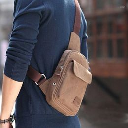 2020 Unisex Sporty Canvas Waist Bag Fanny Casual Chest Packs for Male Portable Travel Shoulder Crossbody Bags bolsas feminina1321I