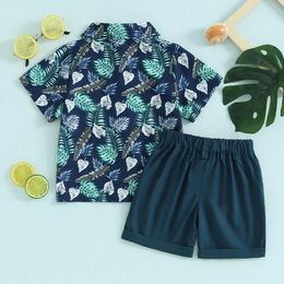 Clothing Sets Toddler Baby Boy Summer Clothes Hawaii Button-down Shirt Tops With Shorts 2T 3T 4T 5T 2PCS Outfits