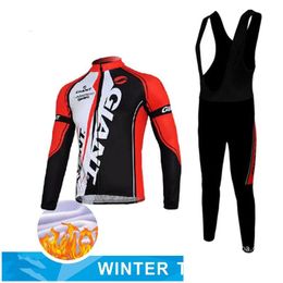 Cycling Jersey Sets Winter Men Long Sleeves Thermal Fleece Clothing Nt Set Bicycle Maillot Mtb Bike Uniform Drop Delivery Sports Outdo Otump