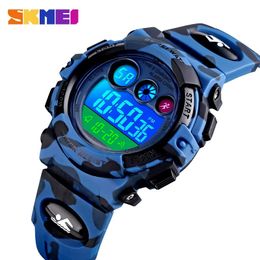 Children LED Electronic Digital Watch Stop Clock 2 Time Kids Sport Watches 50M Waterproof Wristwatch For Boys Girls SKMEI 240226