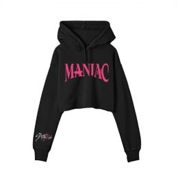 Sweatshirts Stray Kids Maniac WORLD TOUR Crop Top Hoodie Women Long Sleeve Hooded Harajuku Cropped Sweatshirt Casual Tracksuit KPOP Clothes