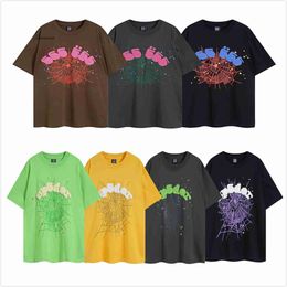 Mens T-shirts Spider Shirt Mens Designer Shirts Graphic Tee t Tshirt Clothing Clothes Hipster Vintage Fabric Street Graffiti Cracking Geometric Pattern Loose