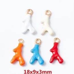 20pcs coral antlers Dripping oil Light Gold zinc alloy metal pendant charms for diy Jewellery making 6732290a