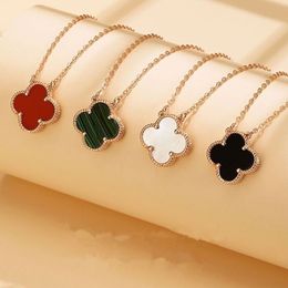 luxurious necklace Fashion Classic Clover Necklace Charm 18K Rose Silver Plated Agate Pendant for Women&Girl Valentine's Engagement designer Jewellery Gift Arpels