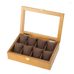 Watch Boxes 8 Slots Wooden Vintage Style Box Case Organizer Storage Display Luxury Mystery Surprises Gift Packing