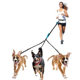 Dog Leash Hands-free Leash Suitable for Pets Running and Walking Dog Harness Collar Jogging Leash Adjustable Multi-Dog Leash Use 240229