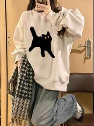 Women's Hoodies Cartoon Sweatshirt For Women Autumn Winter 2024 Korean Fashion Oversized Pullovers Streetwear Long Sleeve O Neck Chic Tops