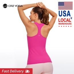 T-Shirt Crz Yoga Us Overseas Warehouse Women Butterluxe Workout Tank Tops Racerback Tank Yoga Sleeveless Top Camisole Athletic Gym Shirt