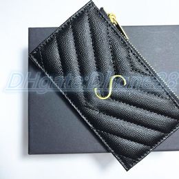 Top quality Designer mens womens caviar wallet 6 card holder slots key pouch Luxury cardholder envelope Wallets with box passport 239n