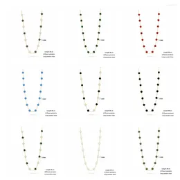 Pendants High-quality 42 Color Long Necklace Natural Gem Flower Jewelry 4 Leaf Earrings For Women Four-leaf Clover Gift