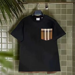 Herren-Designer-T-Shirt, lässige Mode, Street-Männer und Damen, schwarz-weißes Taschenkaro-Kurzarm-Top, Verkauf von Luxus-Hip-Hop-Kleidung für Herren