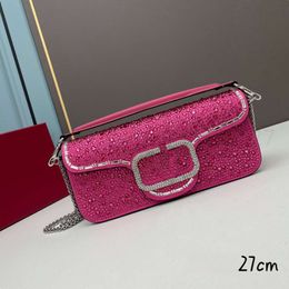 Shoulder Bags Womens Designer Chain Bag Luxury Shoulder Bag Leather imitation Crystal Handbag Fashion Crossbody Bag High quality Camera bag New 2023 two sizes