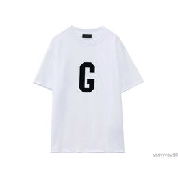 24ss Designer T Shirts Chest Letter Laminated Print Short Sleeve High Street Loose Oversize Casual Tshirt 100 Pure Cotton Tops Ess Fashion Essentail Hoody Tshi TIO2