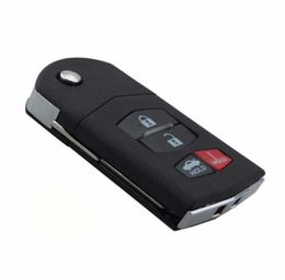 Car Styling 4 Buttons Remote Flip Folding Key Fob Shell Case For Car Mazda 3 5 6 RX8 CX7CX9 MAZ24R Blade76742104250634