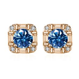 14 Colors for Options Rose Gold Plated 0.5CT Round Moissanite Earrings Studs Allerguc Free 925 Silver Moissanite Earrings for Men Women Nice Gift