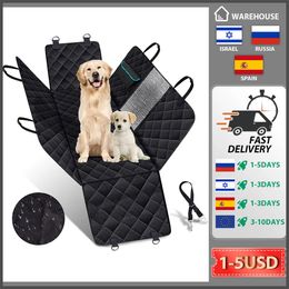 Dog Carriers Car Seat Cover Waterproof Pet Travel Dog Carrier Hammock Car Rear Back Seat Protector Mat Safety Carrier For Dogs 240307