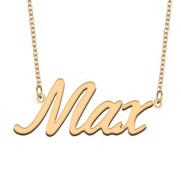 Max name necklaces pendant Custom Personalized for women girls children best friends Mothers Gifts 18k gold plated Stainless steel