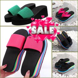 High quality GAI 2024 Women Sandals Womens Slides Crystal Casual shoes Platform Summer Beach Slipper