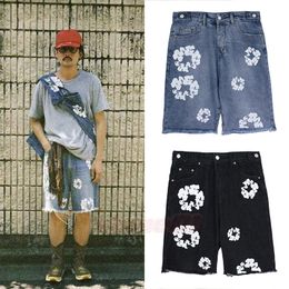 Designer Mens denim Shorts Man Woman Fashion Splash Ink Printing Short Sweatpants Summer Splicing Shorts