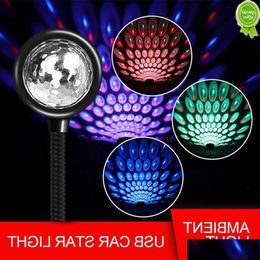 Car Other Auto Electronics New Roof Star Light Interior Voice-Activated Lights Led Ambient Lamp Projector Usb Decoration Mticolor Drop Dhv53