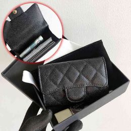 Designer Wallets Luxury Classical Women Bag Brand Fashion Caviar Leather Business Card Holder Genuine Credit Fashion Purses 220329274L