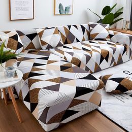 Sofa Cover Set Geometric Couch Cover Elastic for Living Room Pets Corner L Shaped Chaise Longue336C