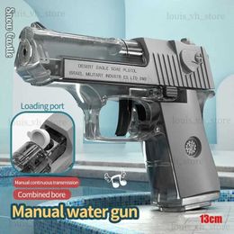 Gun Toys Mini Manual Water Gun M1911 Summer Swimming Water Play Toy Continuous Firing Outdoor Fun T240309