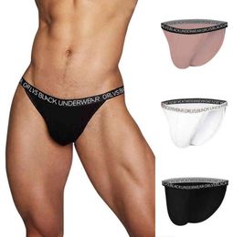 Men Sexy Briefs Fashion Casual Sex Letter Print Underwear Low Waist GString Pants Soft Lingerie Gay Underwear Mens Panties W220328892172